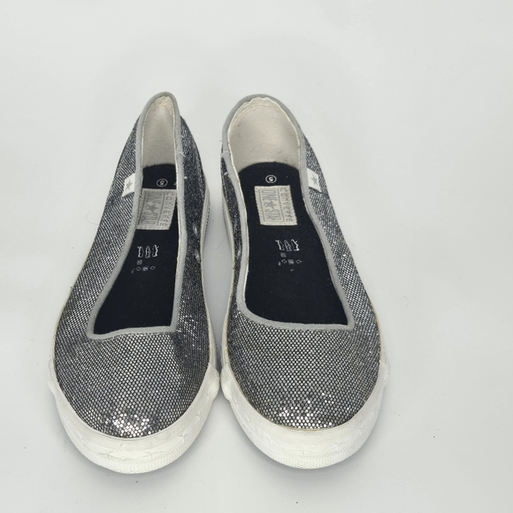Converse one star ballet flats silver sequins size 5 bling glam metallic - Picture 4 of 9